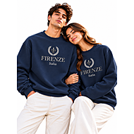 Felpa con colletto a girocollo ricamata Firenze Italia Premium Unisex – Taglie S-XXL