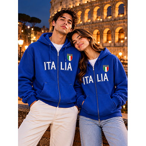 Felpa con zip unisex Premium Italian Heritage - Taglie S-XXL
