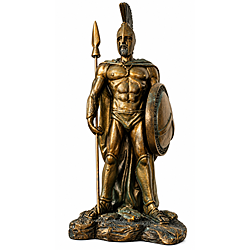 Figura di Guerriero Spartano in Bronzo Antico