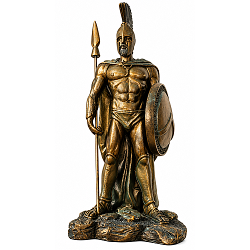 Figura di Guerriero Spartano in Bronzo Antico