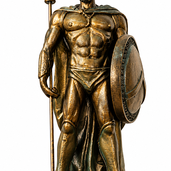 Figura di Guerriero Spartano in Bronzo Antico