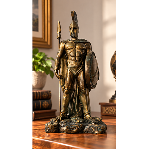 Figura di Guerriero Spartano in Bronzo Antico