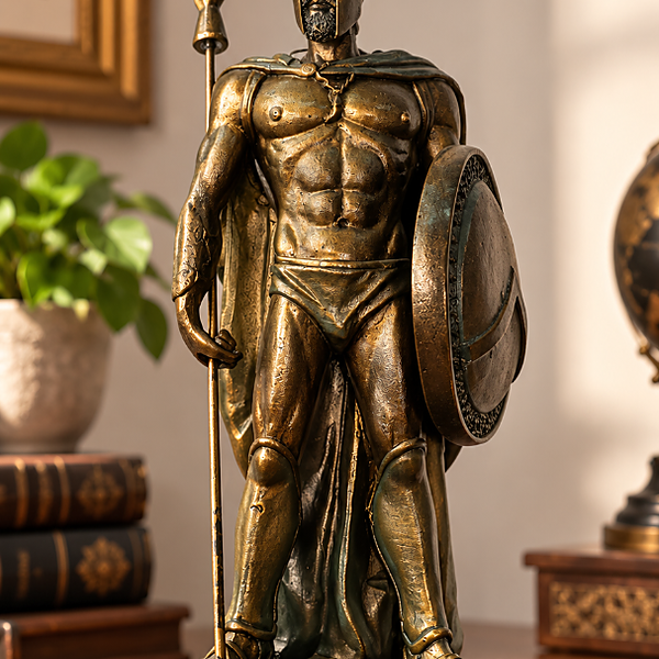 Figura di Guerriero Spartano in Bronzo Antico