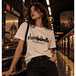 Maglietta Grafica Skyline di Firenze