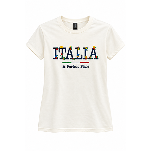 T-shirt grafica floreale Italia