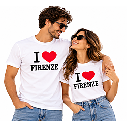 T-shirt I love Firenze per Uomini e Donne