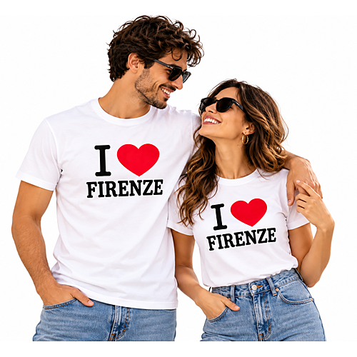 T-shirt I love Firenze per Uomini e Donne