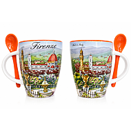 Tazza da caffè con paesaggio urbano italiano - Design elegante