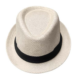 Cappello fedora di paglia beige