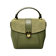 Elegante borsa in pelle verde oliva