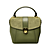 Elegante borsa in pelle verde oliva