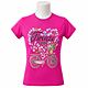Firenze Italia Maglietta Rosa con Stampa Farfalla & Bicicletta Floreale