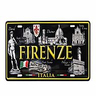 Targa Decorativa in Metallo Firenze Landmark Italia
