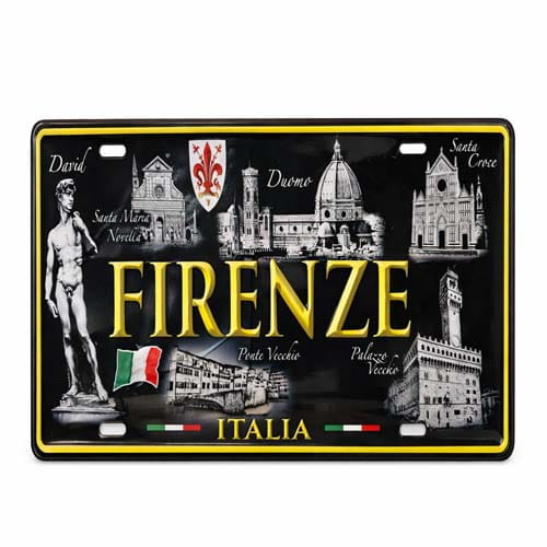 Targa Decorativa in Metallo Firenze Landmark Italia