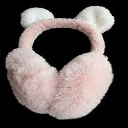 Cuffie Scaldacollo Fluffy Pink Bear per l'Inverno