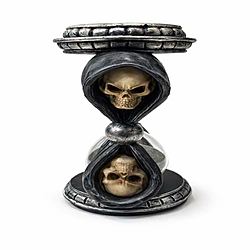 Decorazione Timer di Sabbia Teschio Gotico con Faccina della Morte