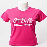 T-shirt Grafica Fashion Ciao Bella Firenze Rosa Fluo