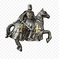 Statua del Cavaliere Crociato Medievale a Cavallo