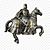 Statua del Cavaliere Crociato Medievale a Cavallo