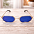 Occhiali da sole ottagonali con lenti blu