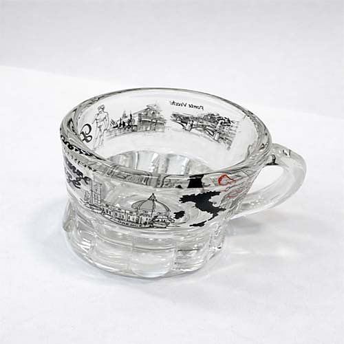 Tazza in Vetro Trasparente Heritage di Praga Design Vintage con Monumenti