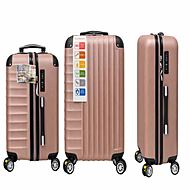 Valigia Premium in ABS con Scocca Rigida Spinner Rosa Oro