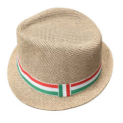 Cappello di paglia con nastro tricolore