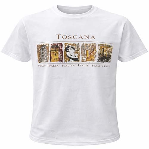 Tee con Stampa Landmark Vintage Toscana Italia