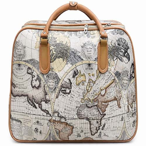Borsa da Viaggio Retro Mappa del Mondo Vintage