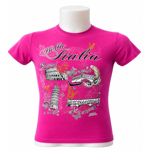 Bella Italia Bright Pink Casual Wear Tee