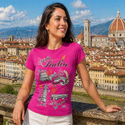 Bella Italia Bright Pink Casual Wear Tee