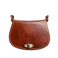 Cognac leather shoulder bag