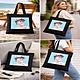 Borsa Tote David Bubble Gum Art in Canvas Nero
