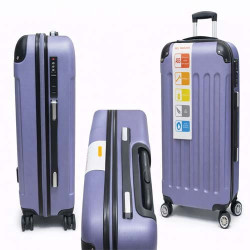 Durable Purple ABS Suitcase with 360° Spinner Wheels