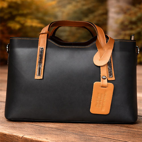 Elegant black and beige bag
