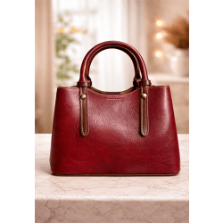 Elegant burgundy leather bag