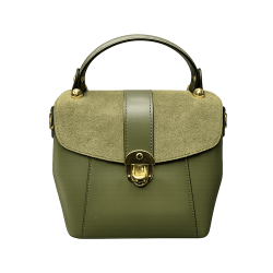 Elegant olive green leather bag