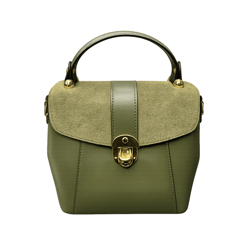 Elegant olive green leather bag