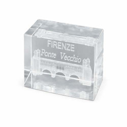 Firenze Ponte Vecchio Crystal Block 3D Laser Engraved Souvenir