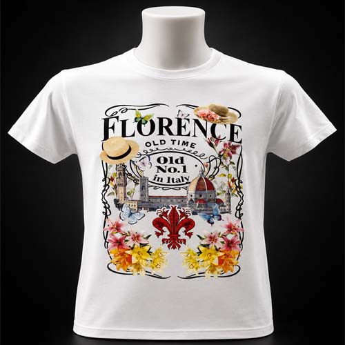 Florence Landmark & Floral Tee