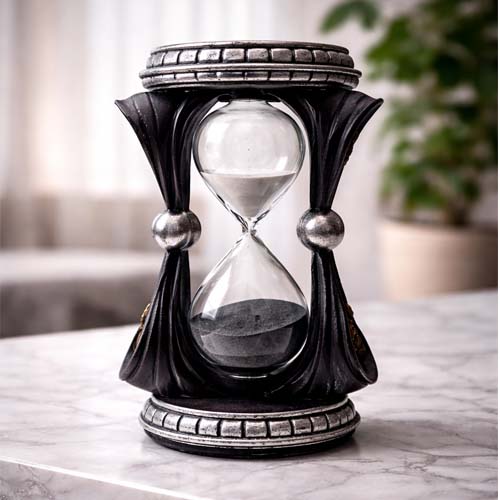 Gothic Hourglass With White Sand