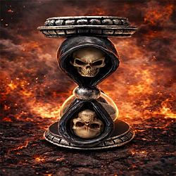 Decorazione Timer di Sabbia Teschio Gotico con Faccina della Morte