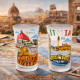 Italian Frosted Shot Glass Firenze Roma Travel Souvenir