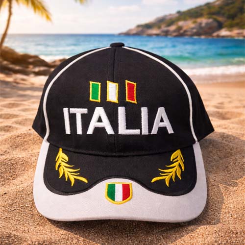Italy cap with Italian flag