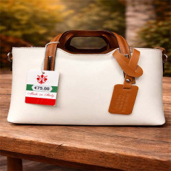 Leather bag with Italian label