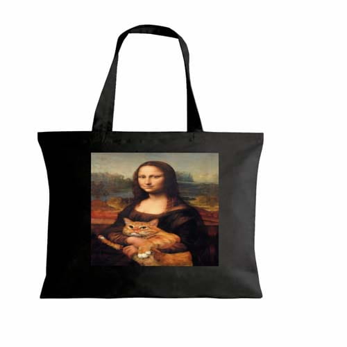 Mona Lisa Inspired Cat Bag Trendy Shopper