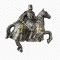 Medieval Crusader Knight on Horseback Statue