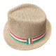 Straw hat with tricolor ribbon