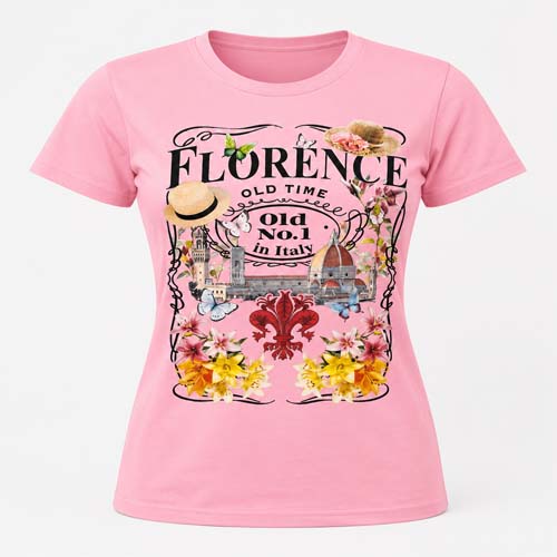 Stylish Florence Italy Old Time Printed Casual Top
