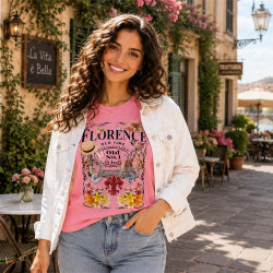 Stylish Florence Italy Old Time Printed Casual Top